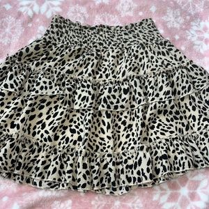 Altar'd State Leopard Ruffle Mini Skirt